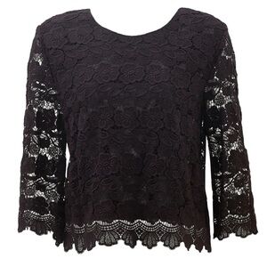 Rebecca Minkoff Black Rayna Lace Top